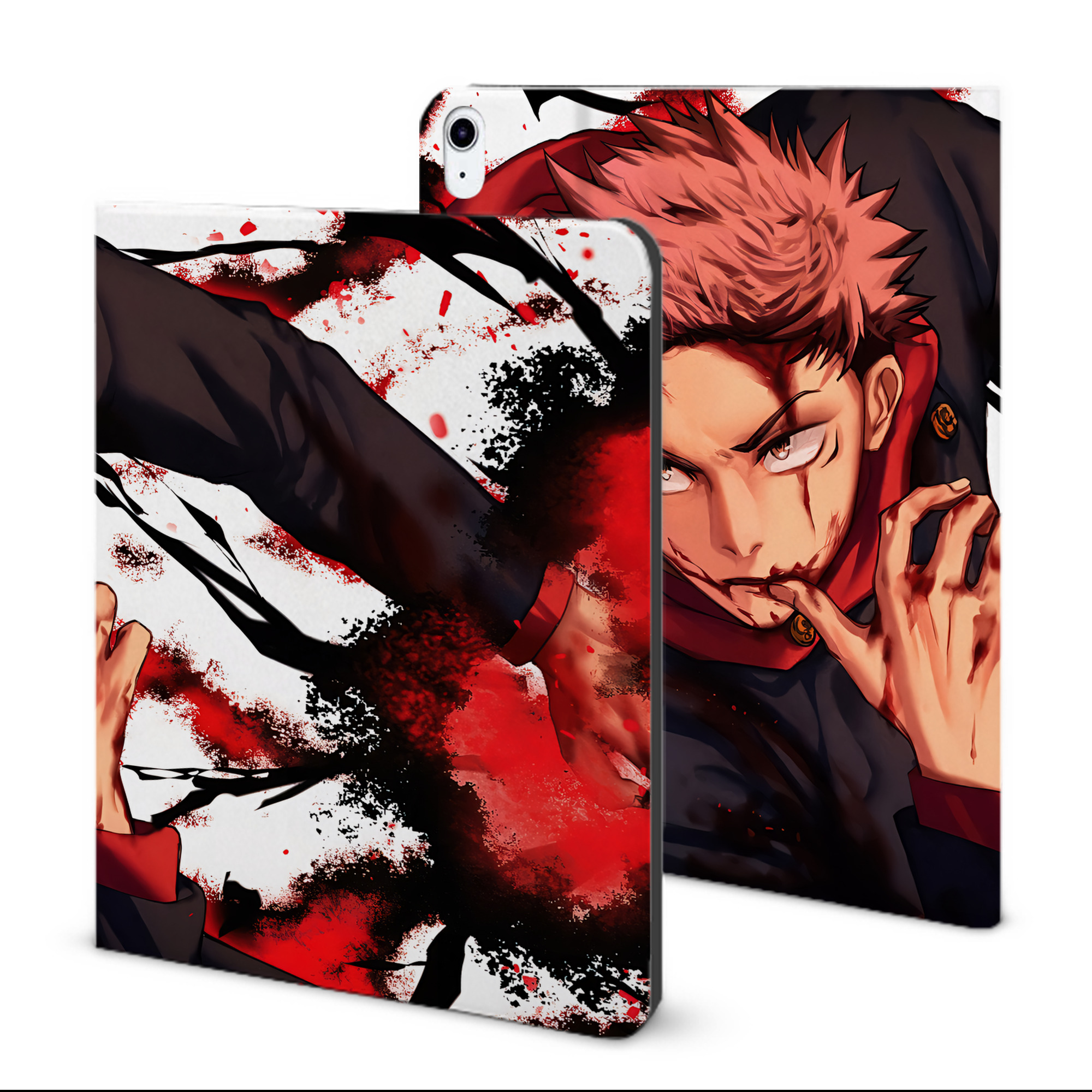 （画像用） 呪術廻戦 Jujutsu Kaisen IPad ケース ブック型 PUレザー TPU 耐衝撃 軽量 薄型 ペン収納なし 全面保護 IPad 各モデル対応